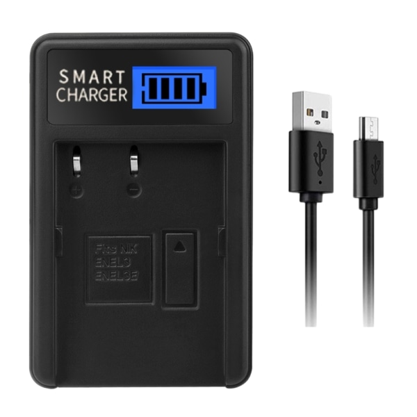 EN-EL3 LCD USB-oplader til D100 D100 SLR D200 D300 D300s D50 D70 D70s D80 D90 DSLR D700 Kamera Opladningsstation