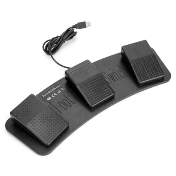 USB fotkontakt pedal 3 pedaler Styr tangentbord Mus Simulera vilken som helst för tangent på tangentbordskombination för tangent för HID Switch
