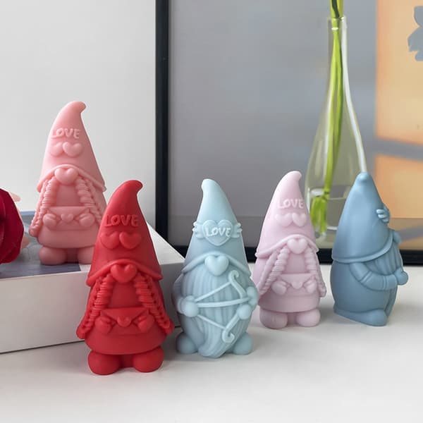 Kærlighedshjerte Gnome Silikoneforme Epoxy Resin Form Nonstick Håndværk Lysform Man