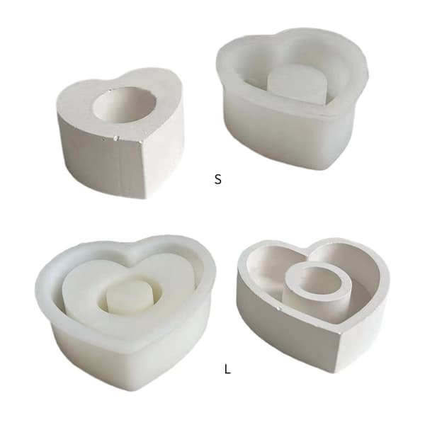 3D Kjærlighetshjerte Aromaterapi Lysestake Silikonform DIY Lysestake Håndverk L