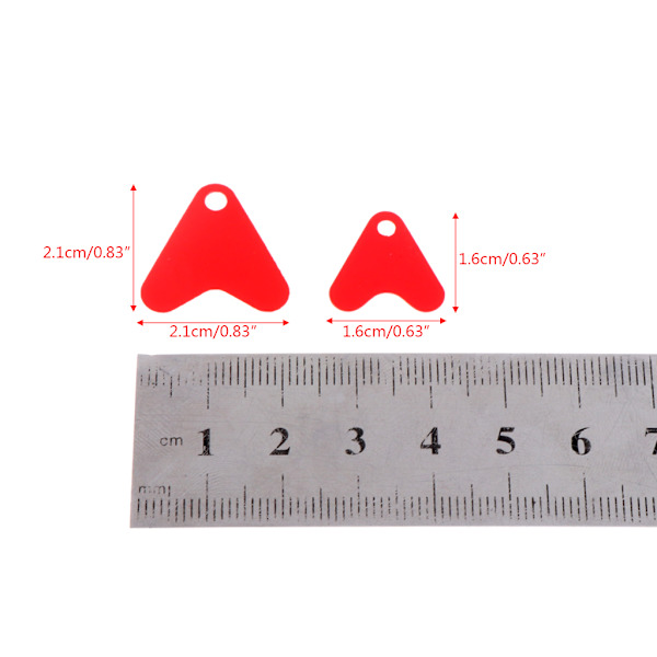 100 st plast röd hjärta form paljetttillbehör för bete sked fiske lockkrok Red 16mm