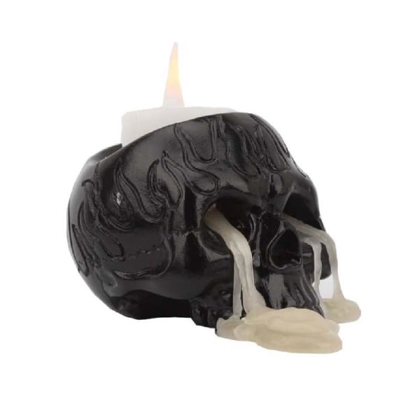 Black Skull Ljusstake Halloween Dekoration Ljusställ Hem Ljusstakar Harts Bordsskiva Ornament Bord Kandelaber
