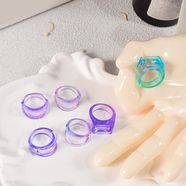 Silikone Ringform Sæt til Smykker Krystal Epoxy Resin 3 Sammenhængende Ringe Form
