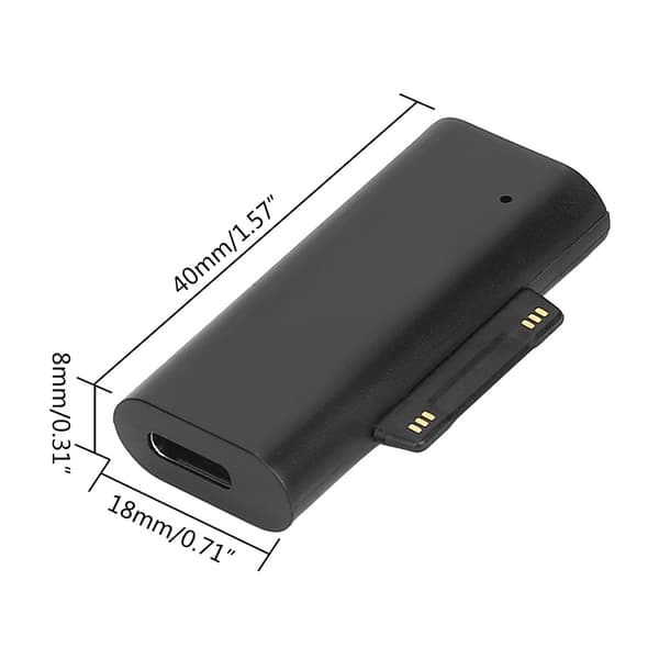 USB Type C PD -latauskaapeli Surface Pro 3 4 5 6 7 -laitteille DC-pistokevirtaa varten