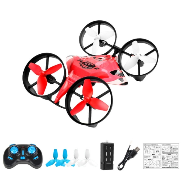 Drone Boat Car 3 In 1 Rc Boat Water Land And Air RC Helikopter Quadcopter Plane Mini Car Drone Rc Plane Flip Stunt Red