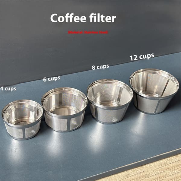 Holdbar 304 rustfrit stål kaffefilterkurv til espressomaskiner Serves 12