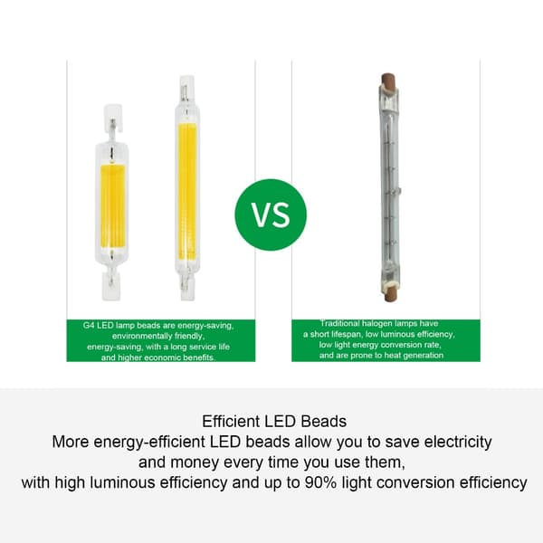 2 stk. dimbar LED-flomlys R7S-flomlys for lys Warm White 78mm 5W