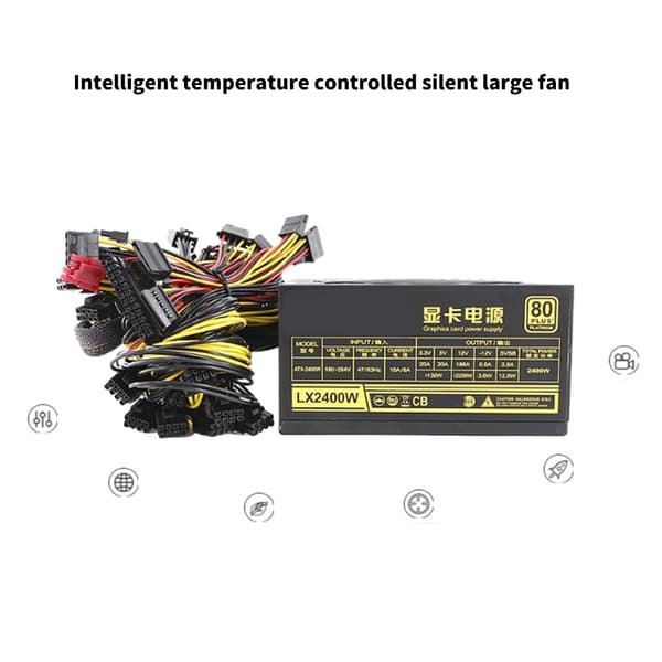 Grafikkort 2400W 180-264V Mining Strømforsyning Mining Strømforsyningsenhed