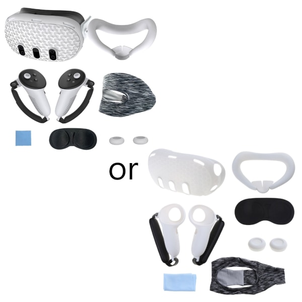 Komplett 7-delat tillbehörssats för VR- cover, handkontrollsgrepp Rocker Cover Face Covers Skydda helt Red