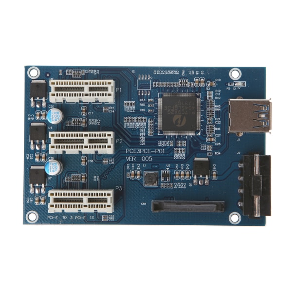 PCI-e Express 1X till 3 Port 1X Switch Multiplier HUB Riser Card + USB -kabel PCI-kort