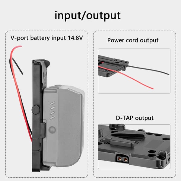 Alloy V Mount Batteriplade Adapter til Camcorder LED Videolys Kamera Sæt