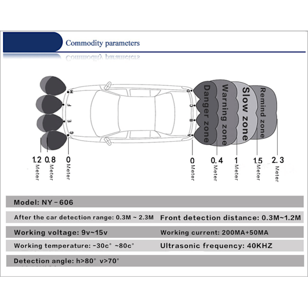 NY606-4 Sond Parkeringssensor Bilparkeringshjälp Backningssensor