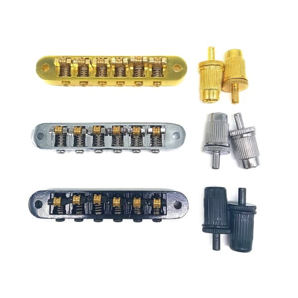 6 Strings Guitar Roller Sadel Bridge Tune-O-Matic Bridge elektrisk gitarr Roller Bridge med dubbar ersättningsdel Silver