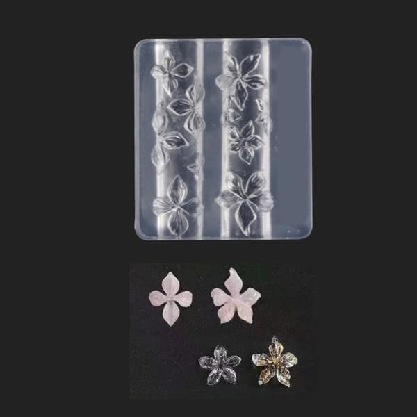 DIY 3D Blomster Nagelberlocker Formar 2ST Silikonmallar Hibiskus Körsbärsblom Design