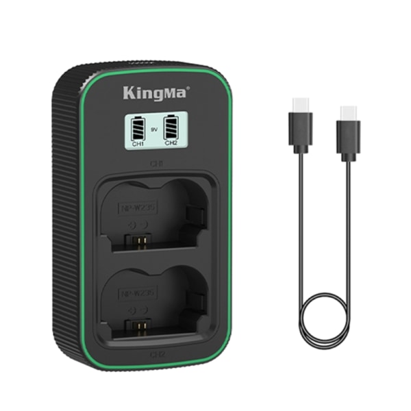 Dobbel Batterilader for Kamerabatterier XT5XT4 XH2S XH2 X-H2S GFX med LCD-Skjerm Praktisk Strømforsyning