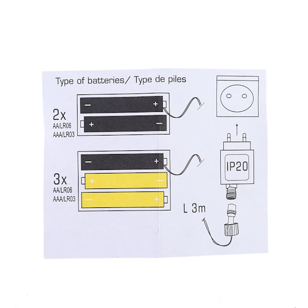 EU-kontakt AA AAA batterieliminator Byt ut 2x 3x AA AAA batteri power för radio LED-ljus elektrisk leksak