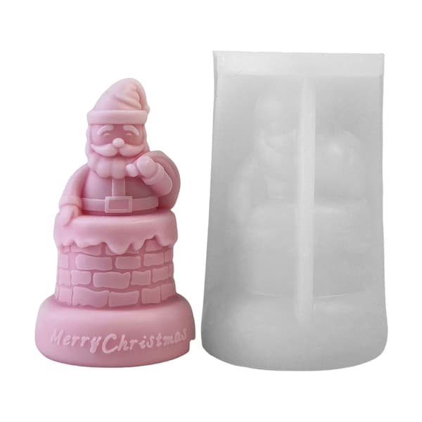 Julete Santa-duftlys Silikonform for hjemmefestdekorasjoner
