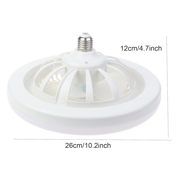 2-i-1 fläktlampa E27 LED-ljus 30W takfläkt 3-växlad justerbar AC 85V-265V för förskola Hemmakontor Sovrum Kök