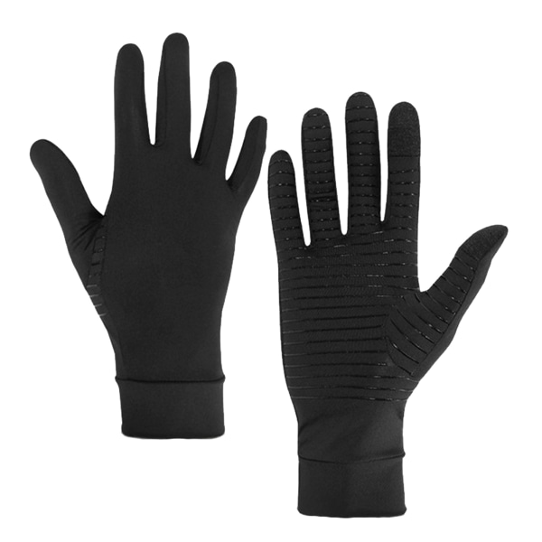 1 par kompressionshandskar Kopparfiber för pekskärmshandskar Varma utomhussporter Fitness Ridning Halkfria handskar XL