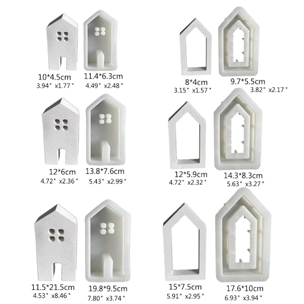 Silikonform för att göra husaromaterapiljus Gipsformar för hantverk Window house 1 L