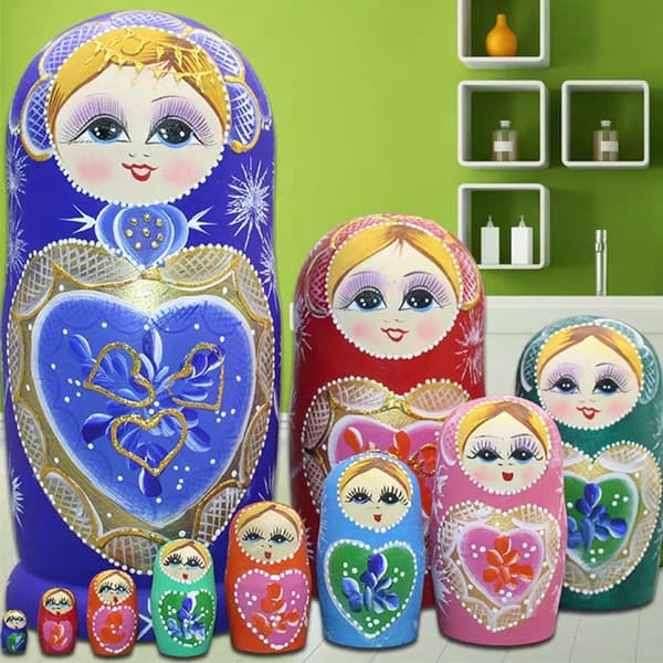 10-lags Håndlaget Matryoshka Samleobjekt Russiske Nesting Dukker Suvenirgaver