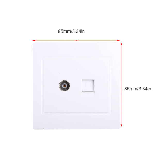 RJ45 nätverksadapter+TV-antenn Koaxial väggmonterad utgång Frontpanel Paneluttag