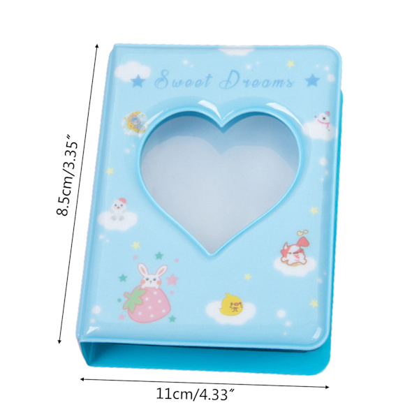 Hollow Heart Shape Mini Fotoalbum med I nsert fickor 3 tum 40 ark foton Happiness