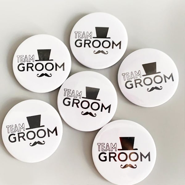 Team Brudgum/Groom Badge 6st/ set Bachelor Party Kläder Dekoration Tillbehör null - Gallery