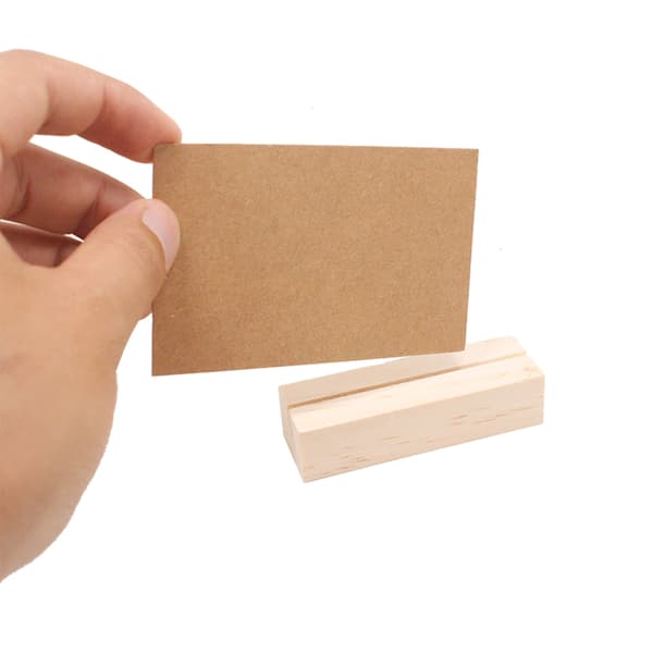 10-pak Træ Bordnummer Standere Holdere Memo Note Placeringskort Display Holder Rectangle