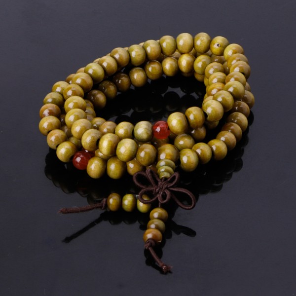 Naturligt sandelträ buddhistiska bönearmband 8 mm pärlor Armband 108 träpärlor Meditationsarmband present för män kvinnor Black