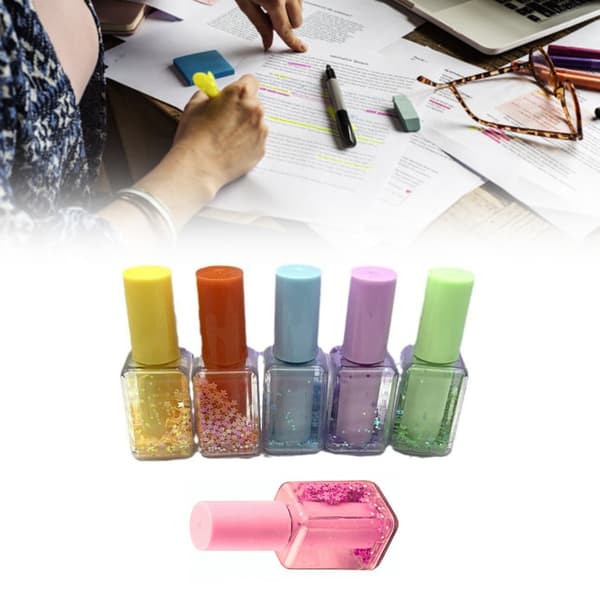 4 st Highlighters Set Ritpenna Nagellacksform Markeringspennor