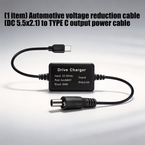 Flera spänningar 9V/12V/24V DC5521 till USB C bilströmkabel 9V 12V 24V ingång