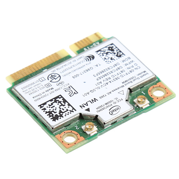 7260HMW nätverkskort Dual Band Bluetooth-kompatibelt 4.0 Wireless Mini PCI-E WIFI-kort för Intel 7260 AC