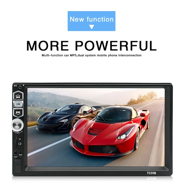 Auto Audio System Bilradioafspiller LCD Bluetooth Audio & Håndfri Opkald