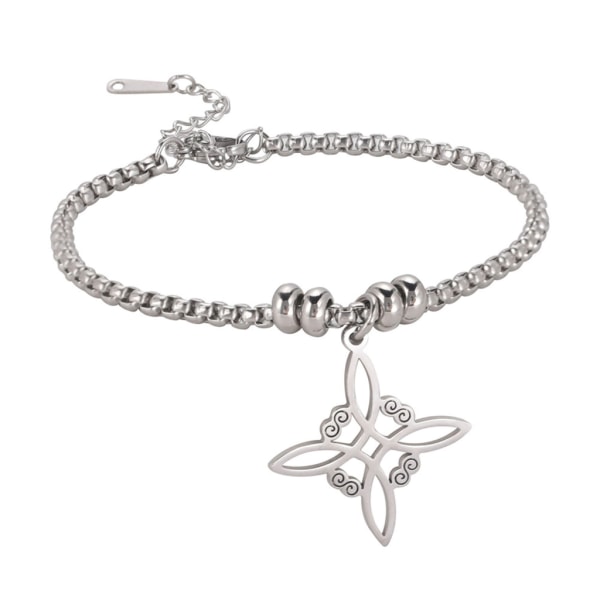 Häxknutarmband För kvinnor Rostfritt stål Material Knot Wiccan Symbol Armband Justerbart armband Smycken Presenter