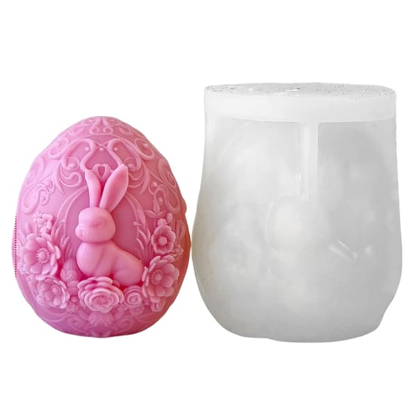 Robust Kanin Egg Silikonform For DIY Påske Duftlys Og Gaver