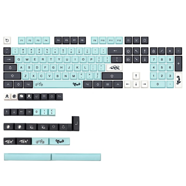 Mizu Keycaps PBT XDA Keycap 132 tangenter för DZ60/RK61/64/gk61/68/75/84/980/104 Mekaniskt tangentbord Tangentlock 7u 6.25u Space