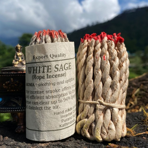 40 st/bunt vit salvia rep rökelse set nepalesisk traditionell vit salvia bunt rökelse för terapi Meditationsceremoni