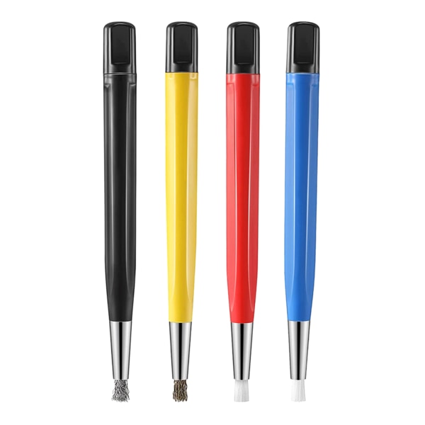 LL-C Scratch Brush Pen Set Pre-p Slipning Glasfiber Stål Mässing Nylon Multi Ta bort korrosion och rost smycken