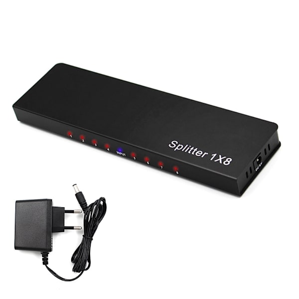 1 In 8 Out 1x8 HDMI-kompatibel Switch Splitter Converter Box Switcher Selector för DVD för PS3 HDTV 4K 30Hz Adapter US