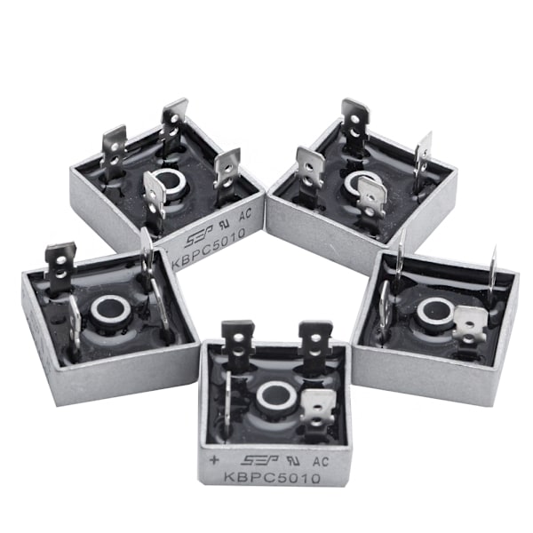 5 x KBPC5010 1000V 50A Metalhus 4-benet Enkeltfaset Diode Bro Ensretter