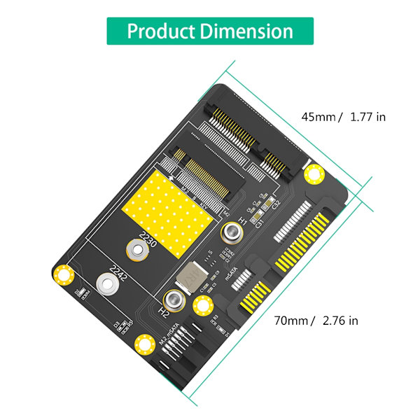 2 i 1 SATA3.0 Msata/M.2 SSD'er til Dobbelt SATA3 Computer Adapterkort