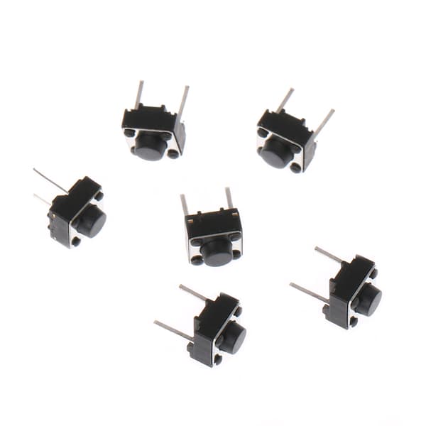 100 st 6x6x5mm 2 Pin Micro Momentary Push Button Taktil Switch