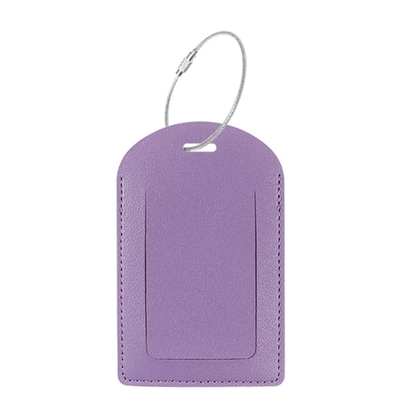 PU Bagage Bagagelapp Bärbart resetillbehör Vattentätt Bagagelapp Boardingkort Resväska Etikett med järnringar Taro Purple