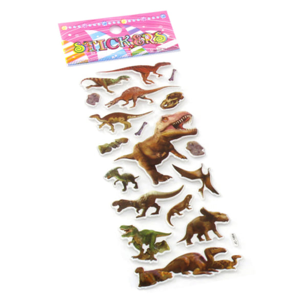 Dinosaur Puffy klistermärken 20 ark Miljövänlig utbildning Återanvändbar klistermärke Självhäftande barnrum Pappersdekoration