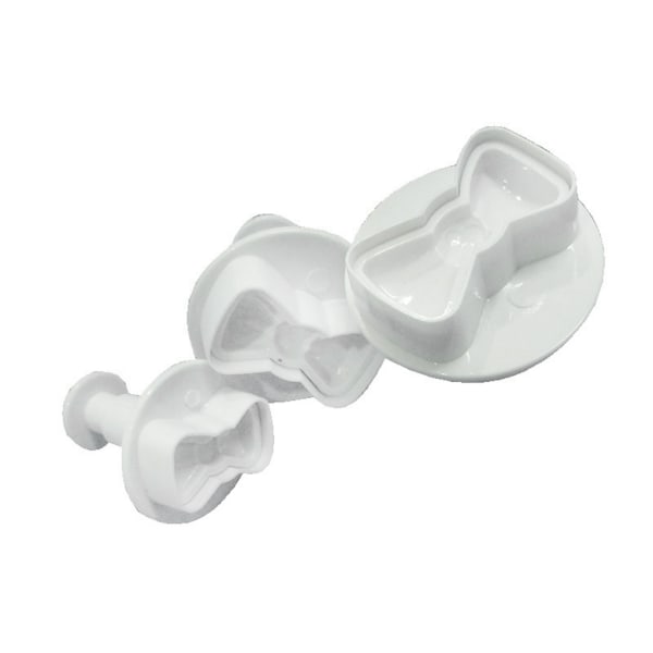 3st/ set Plast 3D Mini Bowknot Form DIY Fondant Kolv Cutter Cookie Stamp f