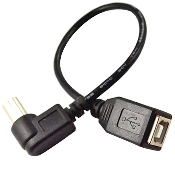 USB 2.0 Typ-B skrivarkabel USB B hona till typ-B hane (90 grader UPP/NER/Höger/vänster vinkel) Kort förlängningskabel Left