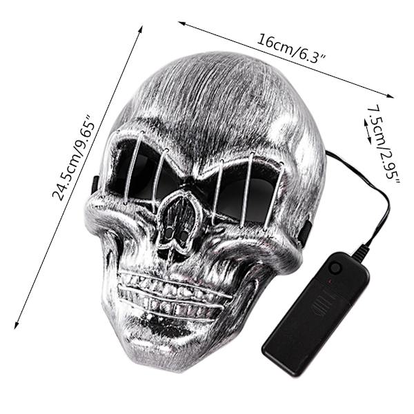 LED Glödande Masker Skull Shape Ljusmask Dansfester Bar Dance Mask PP Masker