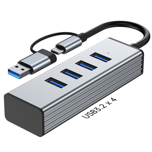 Rask USB3.0-splitter med 4 porter og adapter 10 Gbps dataoverføring
