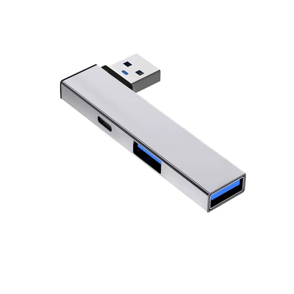 Aluminium USB3.0 Hub med USB3.0+USB2.0 Port til højhastighedsforbindelse Gray